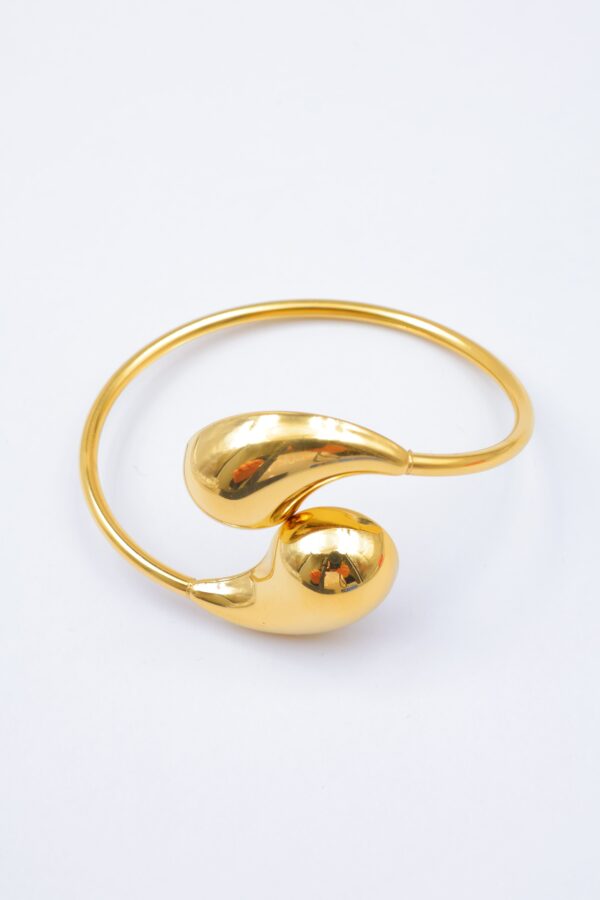 Bracelet jonc doré design contemporain goutte