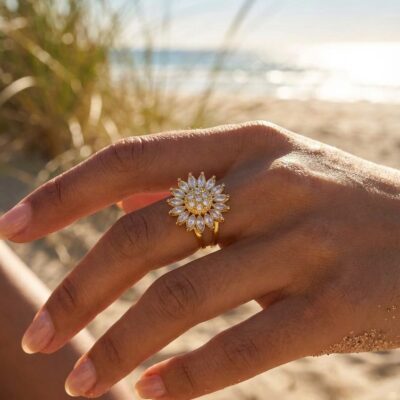 Bague Maya – Marguerite Étincelante