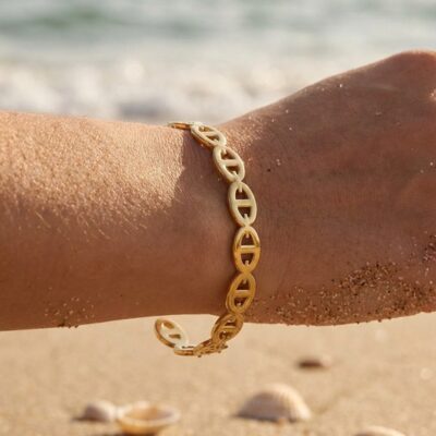 Bracelet Ambroisine – Chaîne dorée maillons ajourés