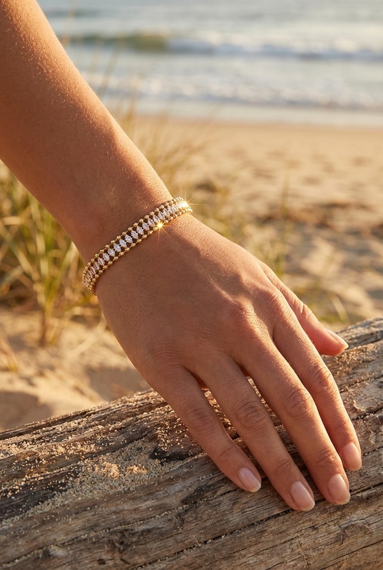 Bracelet Ilana – double rang scintillant zirconium
