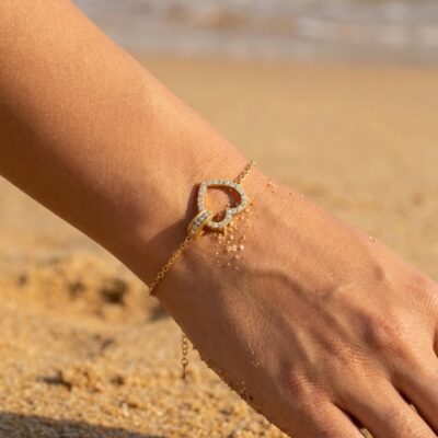 Bracelet Salomé – cœur pavé de strass