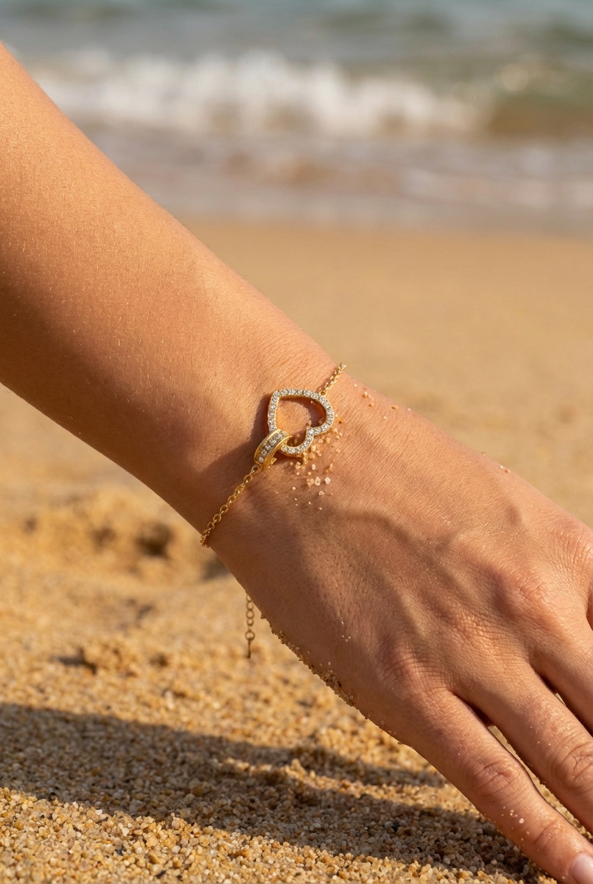 Bracelet Salomé – cœur pavé de strass