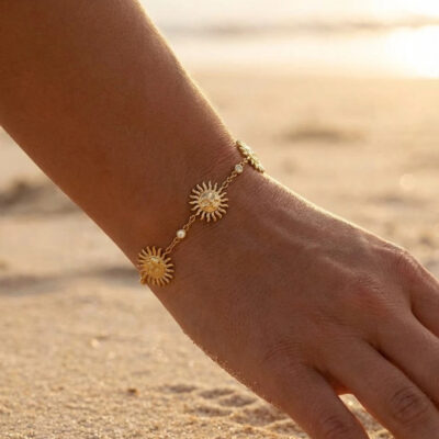 Bracelet Soraya – soleils dorés étincelants