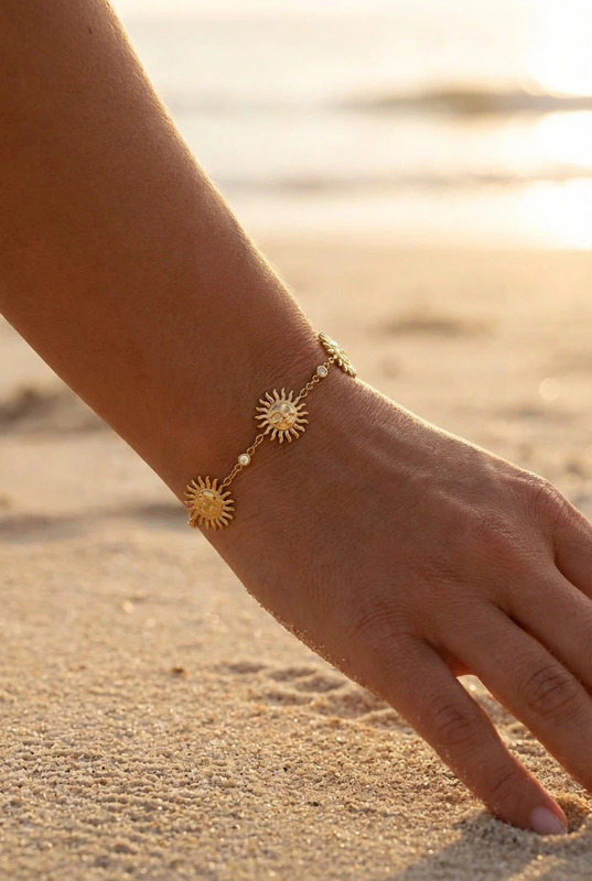 Bracelet Soraya – soleils dorés étincelants