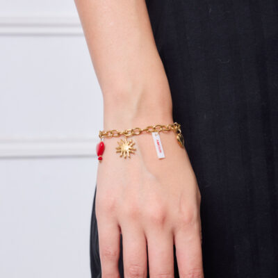 Bracelet Ysée – Chaîne dorée breloques Amour