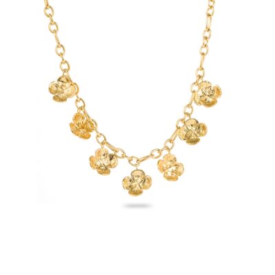 Collier Agathe – Chaîne Dorée Fleurs Sculptées