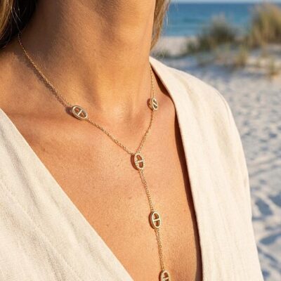 Collier Suzanne – Chaîne Dorée Anneaux Ajourés