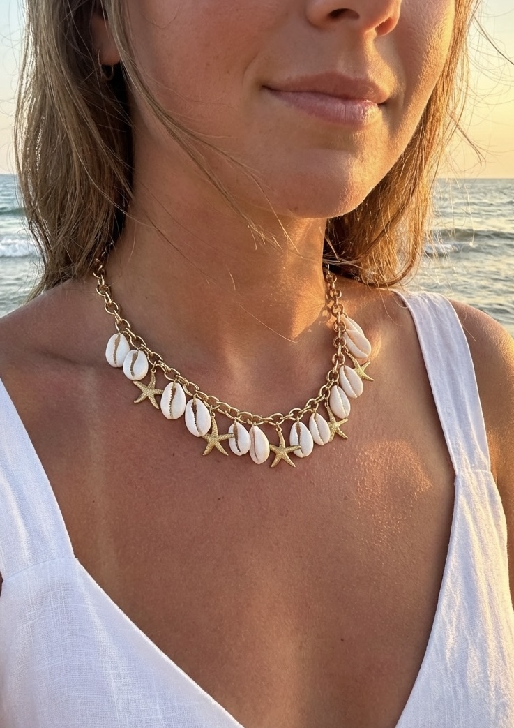 Collier Suzanne – Coquillages et étoiles de mer