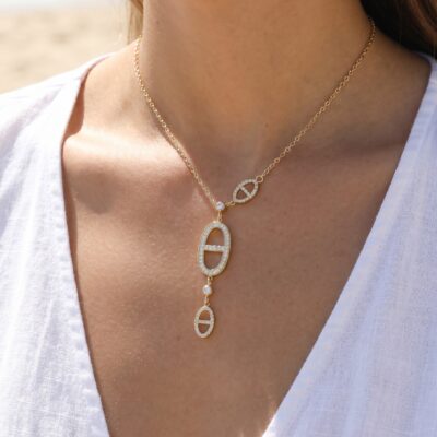 Collier Victoire – Maillons ovales sertis de strass